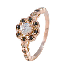 Angel Blue Halo Ring for Women Rose Gold Plated