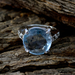 Laura Blue Halo Ring with Gemstone Accent