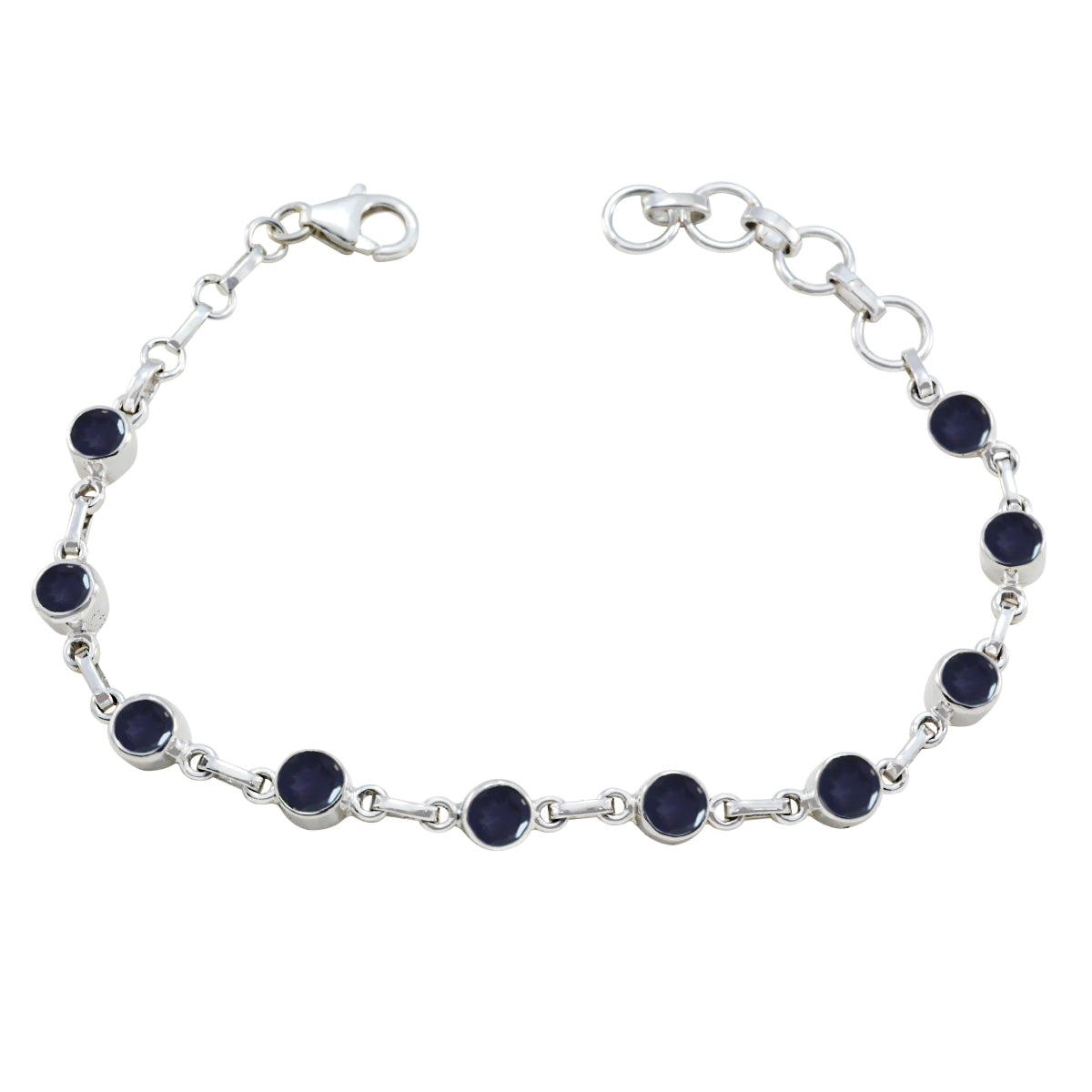 Isabella Blue Link Bracelet with Gemstone Accents Iolite Blue