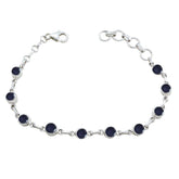 Isabella Blue Link Bracelet with Gemstone Accents Iolite Blue