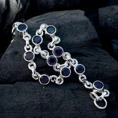 Isabella Blue Link Bracelet with Gemstone Accents