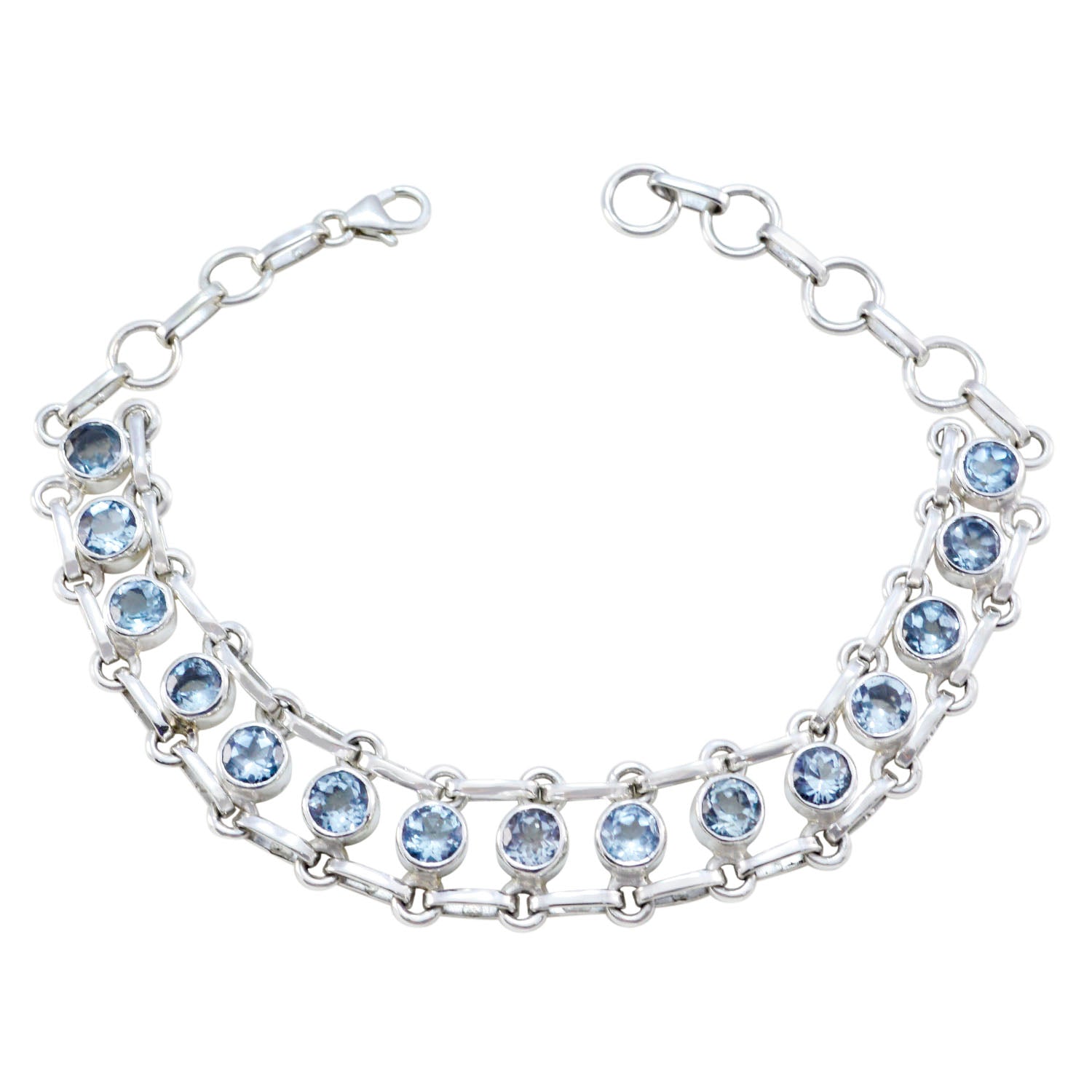Julia Blue Links Bracelet - Stunning Everyday Jewelry Blue Topaz Blue