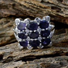 Aisha Sophisticated Blue Navratna Ring