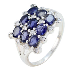 Aisha Sophisticated Blue Navratna Ring