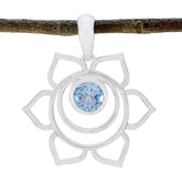 Hanna Blue Pendant Necklace with Gemstone Charm Blue Topaz Blue Blue
