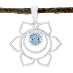 Hanna Blue Pendant Necklace with Gemstone Charm Blue Topaz Blue Blue