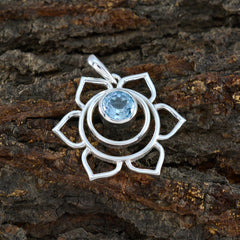 Hanna Blue Pendant Necklace with Gemstone Charm