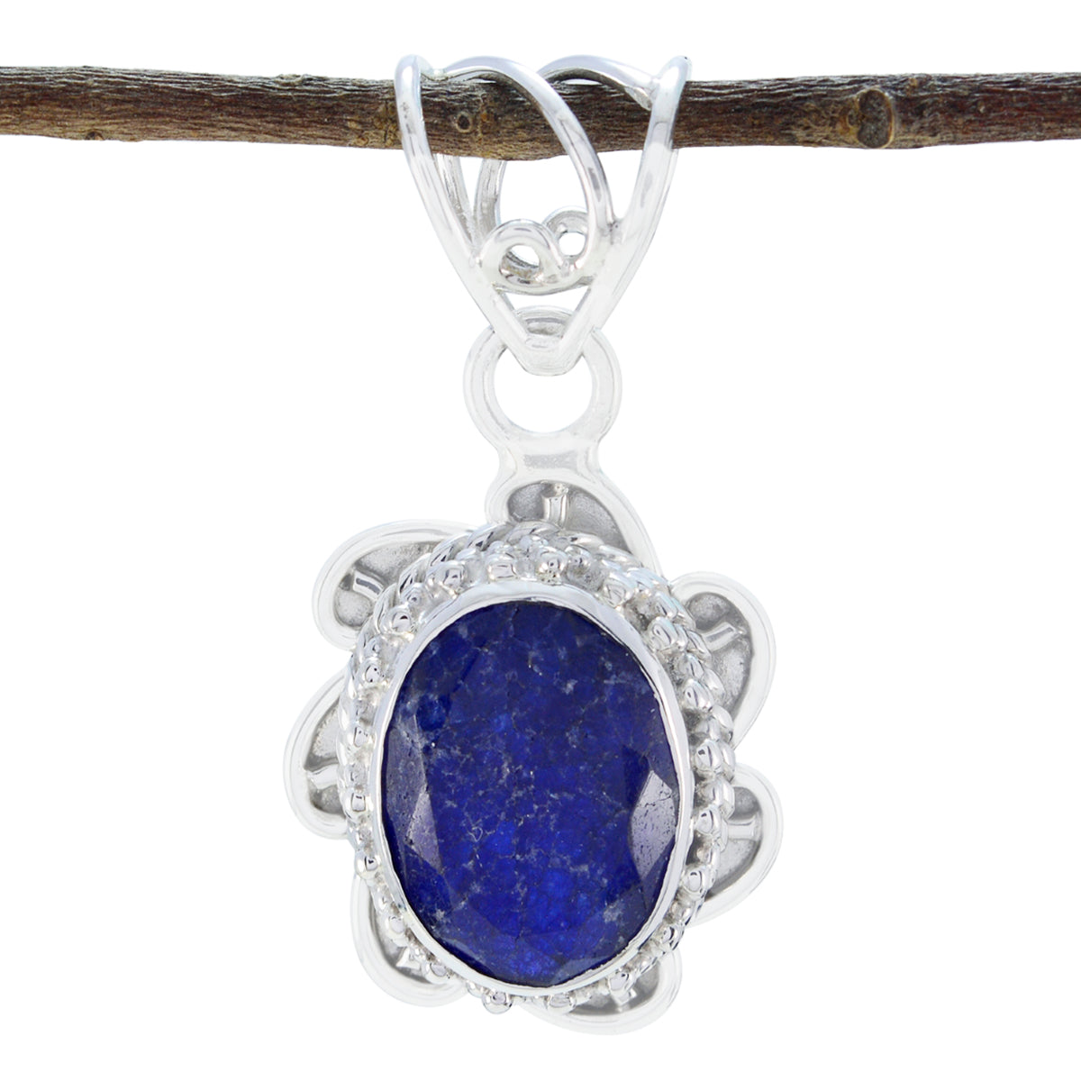 Julieta Blue Rope-Wire Pendant for Everyday Glam Indian Blue Sapphire Blue Blue