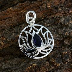 Charlotte Blue Rope Wire Pendant with Gemstone Accent