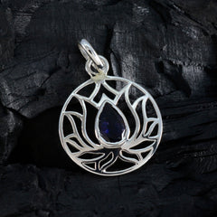 Charlotte Blue Rope Wire Pendant with Gemstone Accent