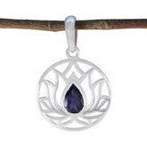 Charlotte Blue Rope Wire Pendant with Gemstone Accent Iolite Blue Blue