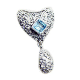Nora Blue Rope-Wire Statement Pendant - Elegant Design Blue Topaz Blue Blue