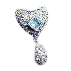 Nora Blue Rope-Wire Statement Pendant - Elegant Design Blue Topaz Blue Blue