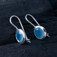 Aria Blue Solitaire Dangle Earrings for Chic Style