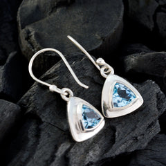 Claire Blue Solitaire Dangle Earrings for Glam Looks