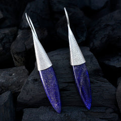 Hye-jin Blue Solitaire Dangle Earrings in Silver
