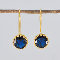 Ana Blue Solitaire Dangle Earrings - Glam Statement Jewelry