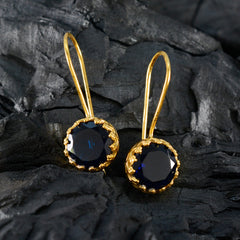 Ana Blue Solitaire Dangle Earrings - Glam Statement Jewelry