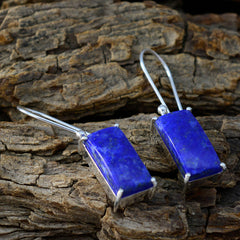 Luisa Blue Solitaire Dangle Earrings in Silver