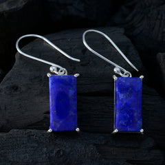 Luisa Blue Solitaire Dangle Earrings in Silver