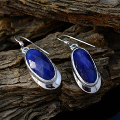 Rebeca Blue Solitaire Dangle Earrings for Glam Look