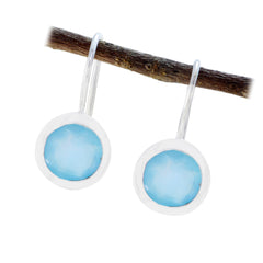 Aria Blue Solitaire Dangle Earrings for Chic Style