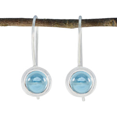 Riley Blue Solitaire Dangle Earrings for Everyday Glam Blue topaz Blue Dangle