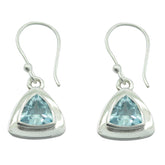 Claire Blue Solitaire Dangle Earrings for Glam Looks Blue topaz Blue Dangle