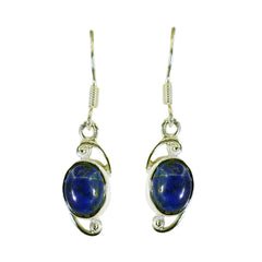 Ji-eun Blue Solitaire Dangle Earrings for Everyday Glam Lapis Lazuli Blue Dangle