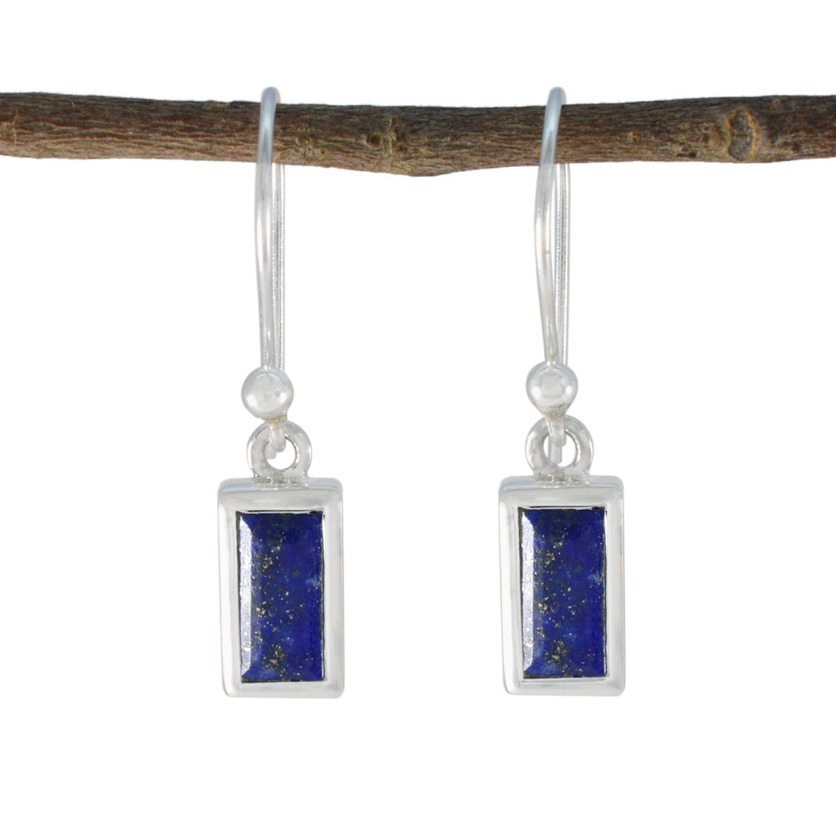Lucy Blue Solitaire Dangle Earrings for Everyday Glam Lapis Lazuli Blue Dangle