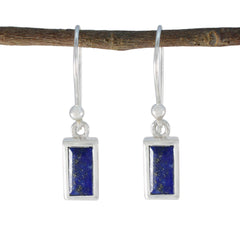 Lucy Blue Solitaire Dangle Earrings for Everyday Glam Lapis Lazuli Blue Dangle