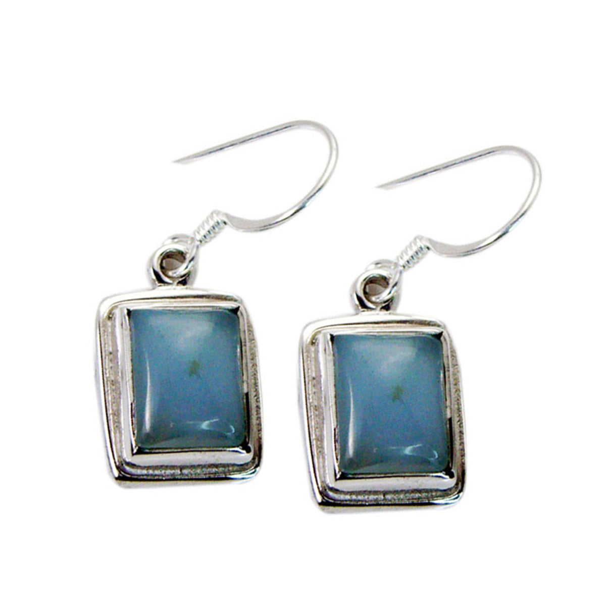 Hye-jin Blue Solitaire Dangle Earrings for Everyday Glam Chalcedony Blue Dangle
