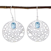 Soo-jin Blue Solitaire Dangle Earrings for Chic Style Blue Topaz Blue Dangle