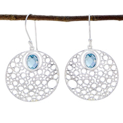 Soo-jin Blue Solitaire Dangle Earrings for Chic Style Blue Topaz Blue Dangle