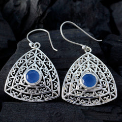 Lucia Blue Solitaire Dangle Earrings for Elegant Style