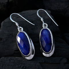 Rebeca Blue Solitaire Dangle Earrings for Glam Look