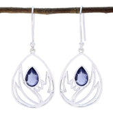 Chloe Blue Solitaire Dangle Earrings for Any Occasion Iolite Blue Dangle