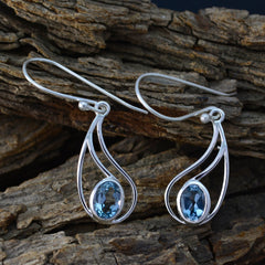 Julia Blue Solitaire Dangle Earrings for Everyday Glam