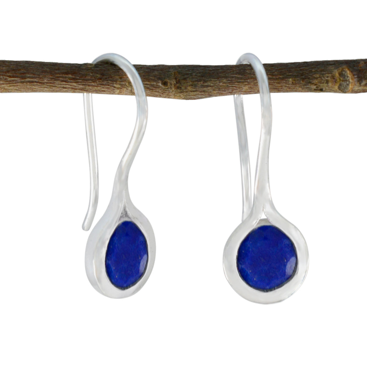Isla Blue Solitaire Dangle Earrings for Stylish Looks Lapis Lazuli Blue Dangle
