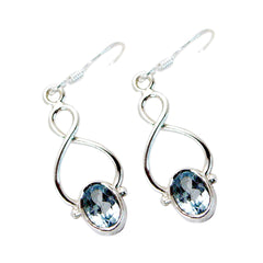 Dayana Blue Solitaire Dangle Earrings for Glam Style