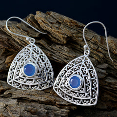 Lucia Blue Solitaire Dangle Earrings for Elegant Style