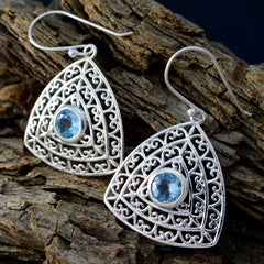 Gabriela Blue Solitaire Dangle Earrings for Everyday Glam