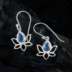 Lourdes Blue Solitaire Dangle Earrings - Stylish & Elegant