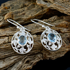 Isabella Blue Solitaire Dangle Earrings for Stylish Look