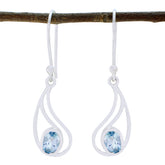 Julia Blue Solitaire Dangle Earrings for Everyday Glam Blue Topaz Blue Dangle