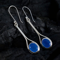 Micaela Blue Solitaire Dangle Earrings for Everyday Wear