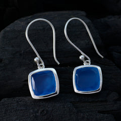 Luisa Blue Solitaire Dangle Earrings for Glam Style