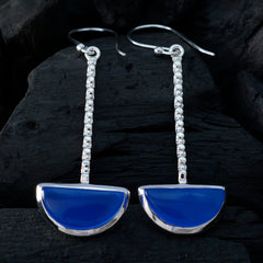 Florencia Blue Solitaire Dangle Earrings - Elegant Design