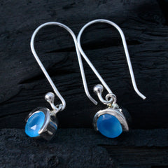 Aisha Blue Solitaire Dangle Earrings for Glam Fashion