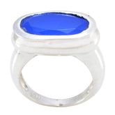 Abigail Blue Solitaire Ring with Stunning Gemstone Blue Chalcedony Blue